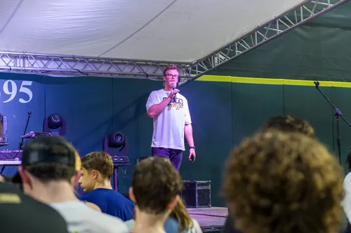 Photo of volunteer serving